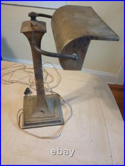Interior Design Antique Bankers Lamp Art Deco Desk Study Decor Vintage