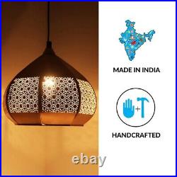 Iron hand etched pendant lamp set of 2 vintage, hanging lamp