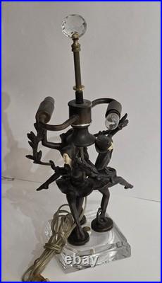 JB Hirsh 1930s Antique 3 Harlequin Pixie Art Deco Bronze Lamp (Extremely Rare)