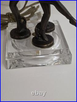 JB Hirsh 1930s Antique 3 Harlequin Pixie Art Deco Bronze Lamp (Extremely Rare)