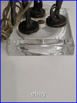 JB Hirsh 1930s Antique 3 Harlequin Pixie Art Deco Bronze Lamp (Extremely Rare)