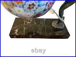 J. B. HIRSCH GERDAGO PIXIE LAMP Bronce Or Spelter Elf Marble Millefiori Glass
