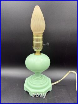 Jadeite Uranium Glass Lamp Jefferson