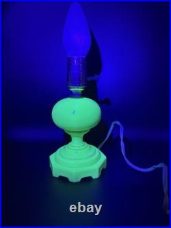 Jadeite Uranium Glass Lamp Jefferson