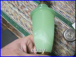 Jadeite and white art deco slag glass lamp