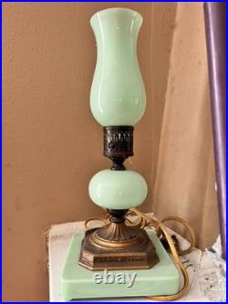 Jadeite art deco glass lamp