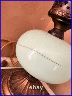 Jadeite art deco glass lamp