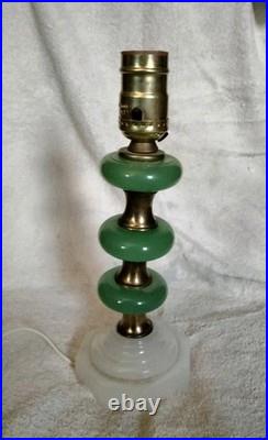 Jadite Art Deco 11 Boudoir Lamp withOnyx Marble Base-Jefferson Glass Co-RARE