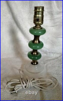 Jadite Art Deco 11 Boudoir Lamp withOnyx Marble Base-Jefferson Glass Co-RARE