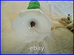 Jadite Art Deco 11 Boudoir Lamp withOnyx Marble Base-Jefferson Glass Co-RARE