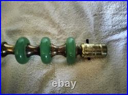 Jadite Art Deco 11 Boudoir Lamp withOnyx Marble Base-Jefferson Glass Co-RARE