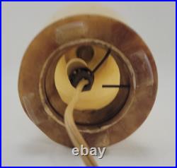 Joseph Lorenzl The Kiss Art Deco Painted Bronze Figure on Alabaster Lamp