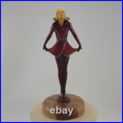 Joseph Lorenzl The Kiss Art Deco Painted Bronze Figure on Alabaster Lamp Joseph Lorenzl The Kiss Art Deco Painted Bronze Figure on Alabaster Lamp