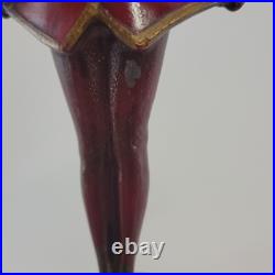 Joseph Lorenzl The Kiss Art Deco Painted Bronze Figure on Alabaster Lamp