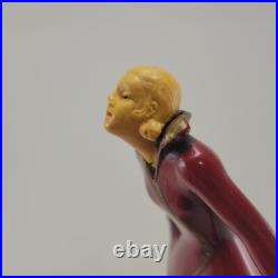 Joseph Lorenzl The Kiss Art Deco Painted Bronze Figure on Alabaster Lamp