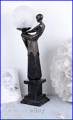 Kugellampe Frauenakt Tischlampe Art Deco Stil Tischleuchte Milchglaslampenschirm