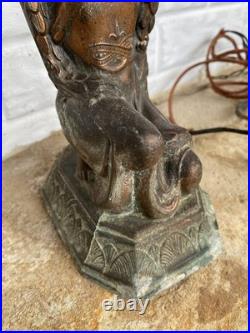 LOOK/READ! Antique Art Deco 1920s Joan Of Arc Table Lamp For Restoration