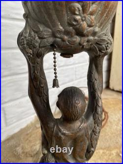 LOOK/READ! Antique Art Deco 1920s Joan Of Arc Table Lamp For Restoration
