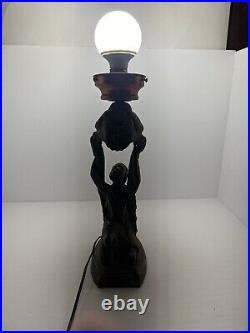 La Belle Art Deco Joan Of Arc Spelter Table Lamp 1920's Works