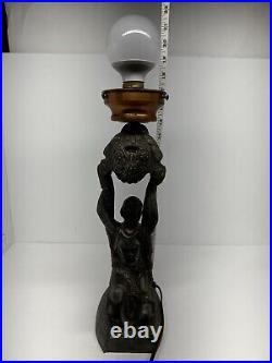 La Belle Art Deco Joan Of Arc Spelter Table Lamp 1920's Works