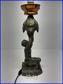 La Belle Art Deco Joan Of Arc Spelter Table Lamp 1920's Works