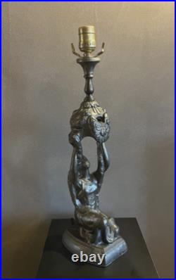 La Belle Specialty Art Deco'Joan of Arc' Spelter 1920s Table Lamp in Great Cond