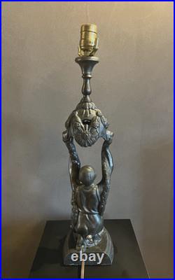 La Belle Specialty Art Deco'Joan of Arc' Spelter 1920s Table Lamp in Great Cond