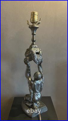La Belle Specialty Art Deco'Joan of Arc' Spelter 1920s Table Lamp in Great Cond