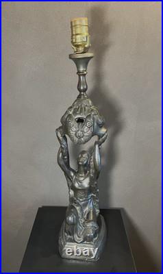 La Belle Specialty Art Deco'Joan of Arc' Spelter 1920s Table Lamp in Great Cond