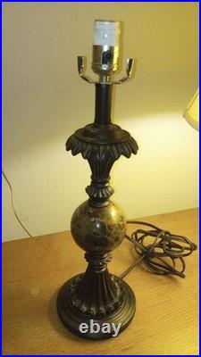Lamp Art Deco Style Dark Marble Feature Resin Matte Finish Shade Not Included