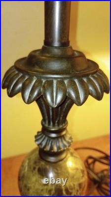 Lamp Art Deco Style Dark Marble Feature Resin Matte Finish Shade Not Included
