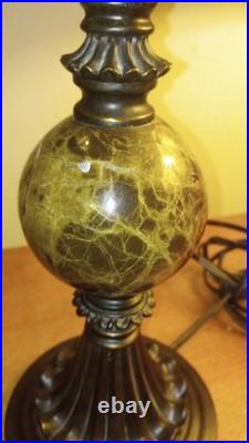 Lamp Art Deco Style Dark Marble Feature Resin Matte Finish Shade Not Included