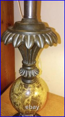 Lamp Art Deco Style Dark Marble Feature Resin Matte Finish Shade Not Included
