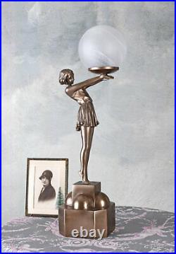 Lamp Art Deco Table Lamp Female Figure Table Desk Lamp Ball Screen Bedside Lamp