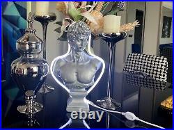 Lamp Bust Statue Sculpture of David, Greek Gods Pop Art Sculpture, Art Deco Home