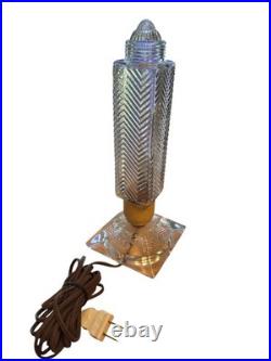 Lamp Skyscraper 1930's Art Deco Glass Torpedo Boudoir Flower Bases Vintage