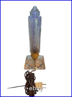 Lamp Skyscraper 1930's Art Deco Glass Torpedo Boudoir Flower Bases Vintage