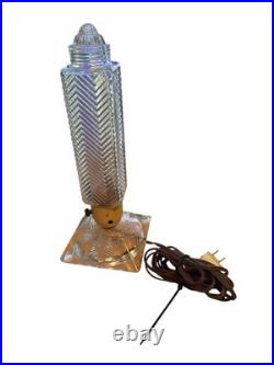 Lamp Skyscraper 1930's Art Deco Glass Torpedo Boudoir Flower Bases Vintage