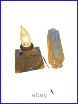 Lamp Skyscraper 1930's Art Deco Glass Torpedo Boudoir Flower Bases Vintage