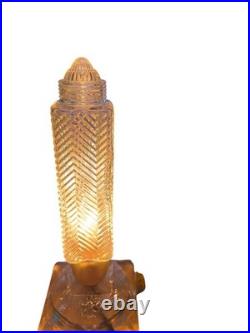 Lamp Skyscraper 1930's Art Deco Glass Torpedo Boudoir Flower Bases Vintage