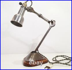 Lampe GRAS 207 oculiste Art Deco Bauhaus Industrial Factory Table Lamp 1920 30