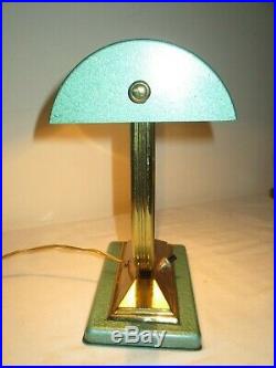 Lampe Moderniste Laiton métale émaillé Art Deco 1930 /50 Adnet Perzel Perriand