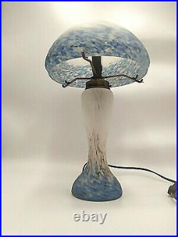 Lampe champignon pâte de verre style Art Nouveau déco dlg Muller Gallé Degué