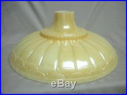 Large 16 Gold Iridescent Torchiere Floor Lamp Shade Cased Glass Art Deco Mint