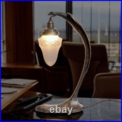 Large Art Deco Table Lamp SERPENT Charles Ranc Brass Lamp 1920