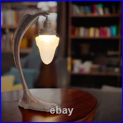 Large Art Deco Table Lamp SERPENT Charles Ranc Brass Lamp 1920