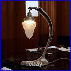 Large Art Deco Table Lamp SERPENT Charles Ranc Brass Lamp 1920