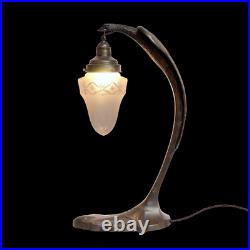 Large Art Deco Table Lamp SERPENT Charles Ranc Brass Lamp 1920