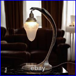 Large Art Deco Table Lamp SERPENT Charles Ranc Brass Lamp 1920