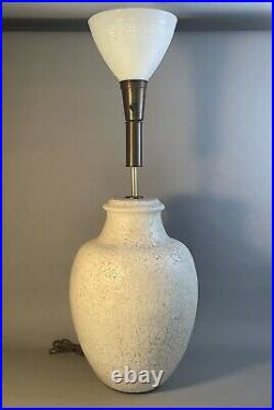Large White Crackle Glazed Pottery Floor Lamp